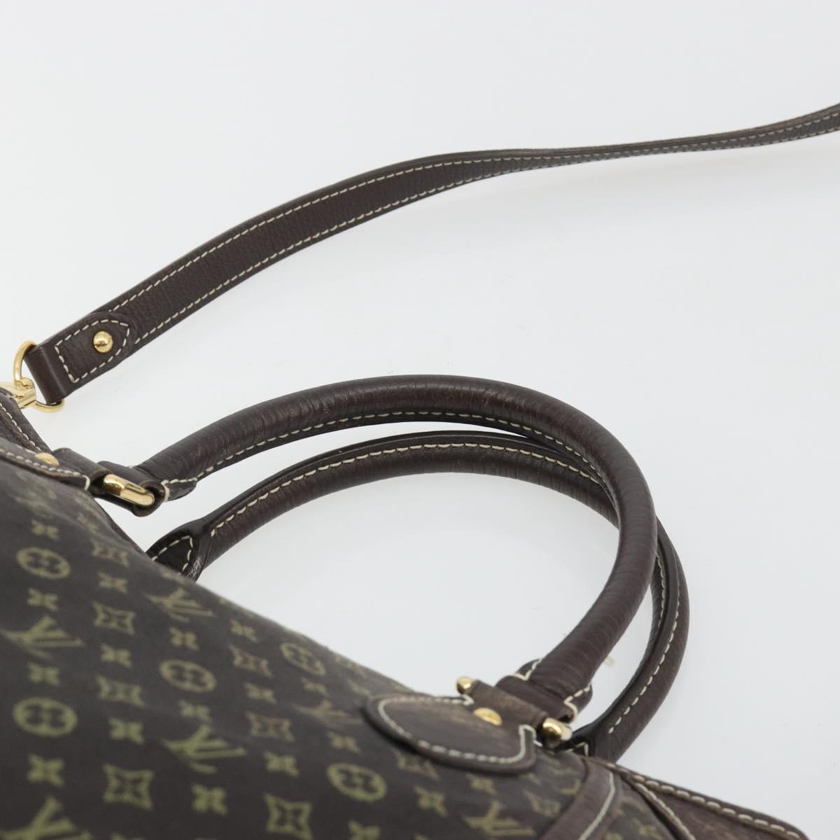 LOUIS VUITTON Monogram Mini Lin Buzasu Anjoul Brown Ebene M95617 LV Auth BA13988