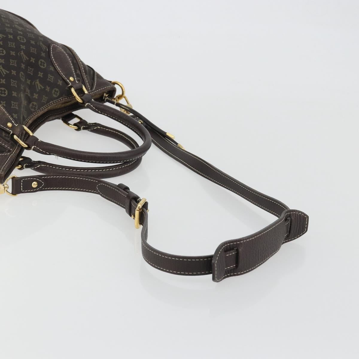 LOUIS VUITTON Monogram Mini Lin Buzasu Anjoul Brown Ebene M95617 LV Auth BA13988