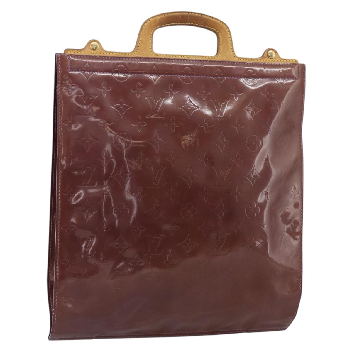 LOUIS VUITTON Vernis Stanton Hand Bag Purple Viole M91079 LV Auth BA13989