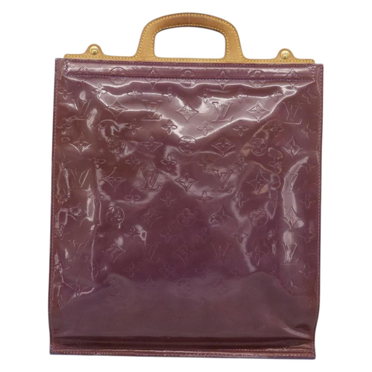 LOUIS VUITTON Vernis Stanton Hand Bag Purple Viole M91079 LV Auth BA13989
