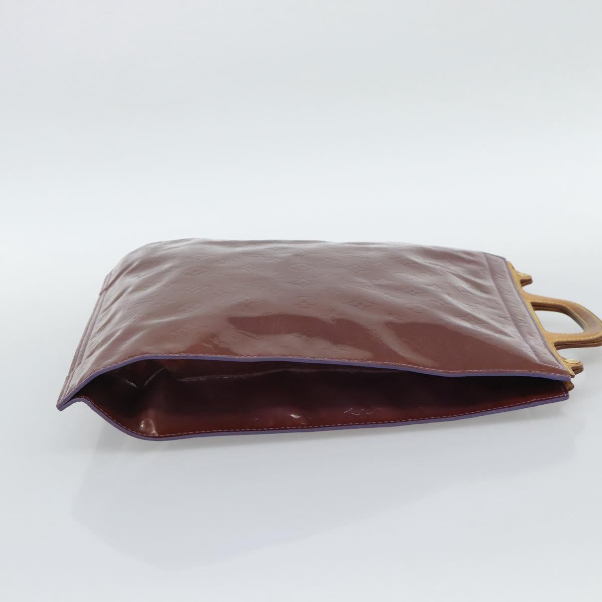 LOUIS VUITTON Vernis Stanton Hand Bag Purple Viole M91079 LV Auth BA13989