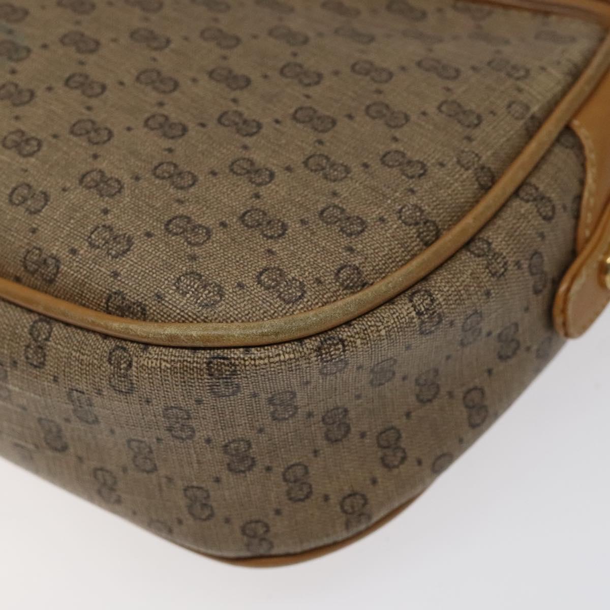 GUCCI Micro GG Supreme Shoulder Bag PVC Beige Auth BA1399