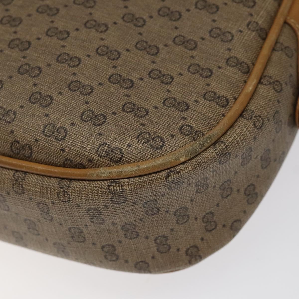 GUCCI Micro GG Supreme Shoulder Bag PVC Beige Auth BA1399