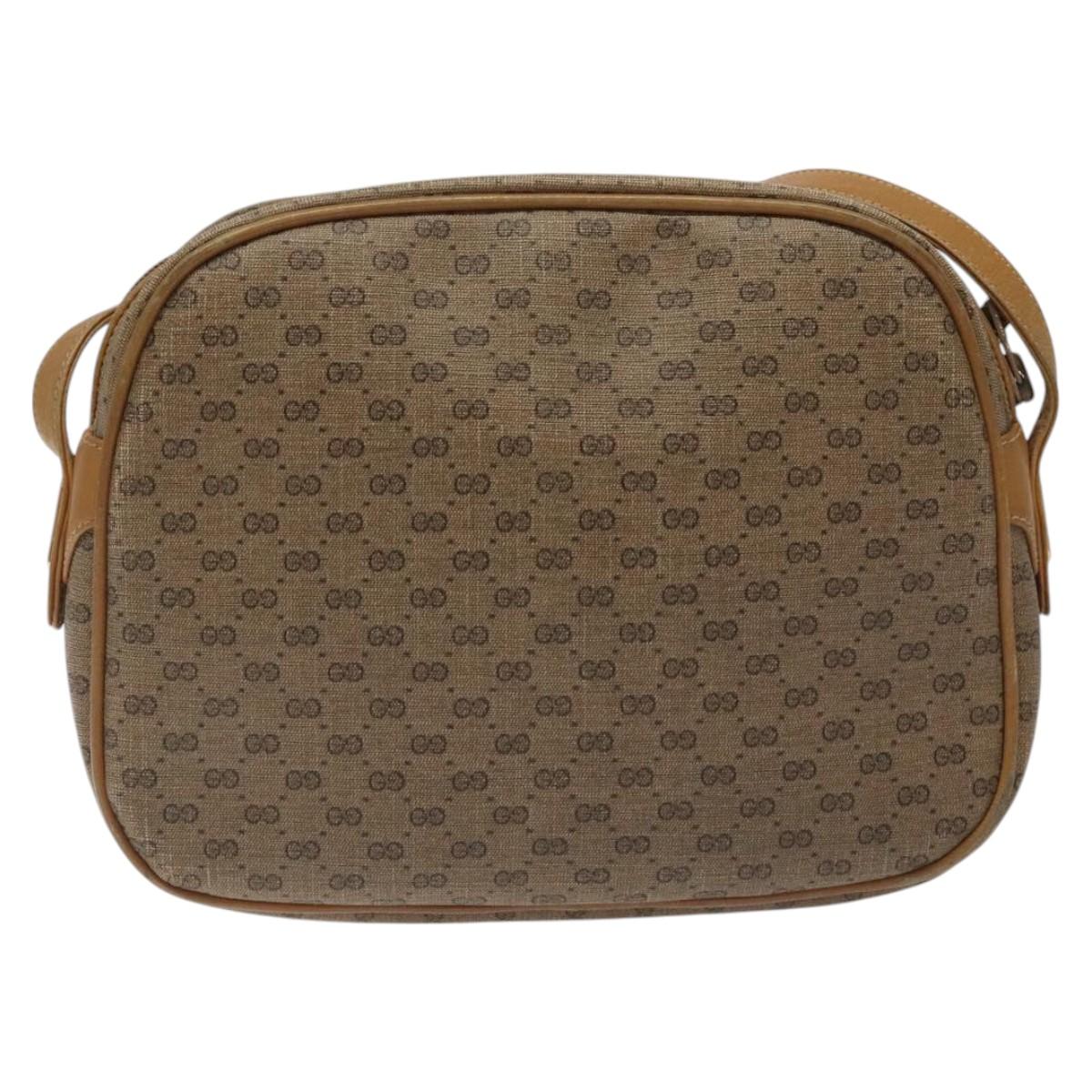 GUCCI Micro GG Supreme Shoulder Bag PVC Beige Auth BA1399