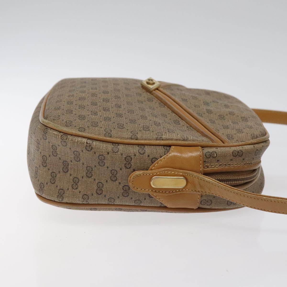 GUCCI Micro GG Supreme Shoulder Bag PVC Beige Auth BA1399