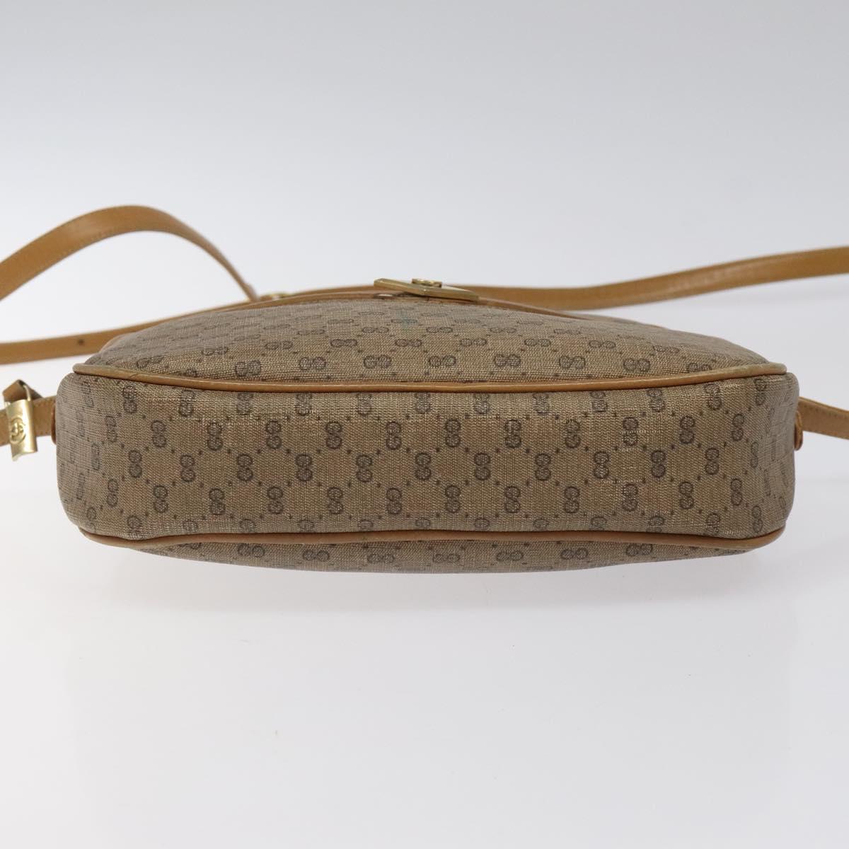 GUCCI Micro GG Supreme Shoulder Bag PVC Beige Auth BA1399