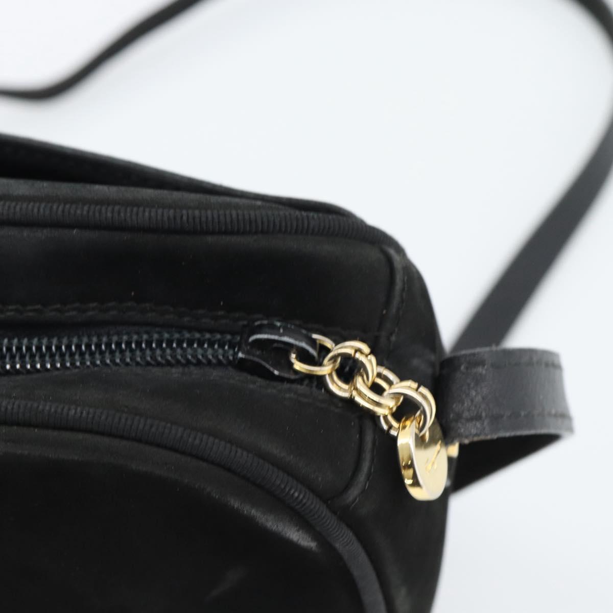 Salvatore Ferragamo Vala Shoulder Bag Suede Black Gold Auth BA13991