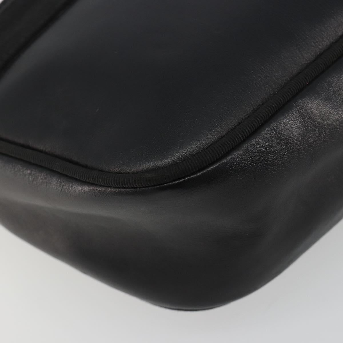 Salvatore Ferragamo Vala Shoulder Bag Leather Black Gold Auth BA13992