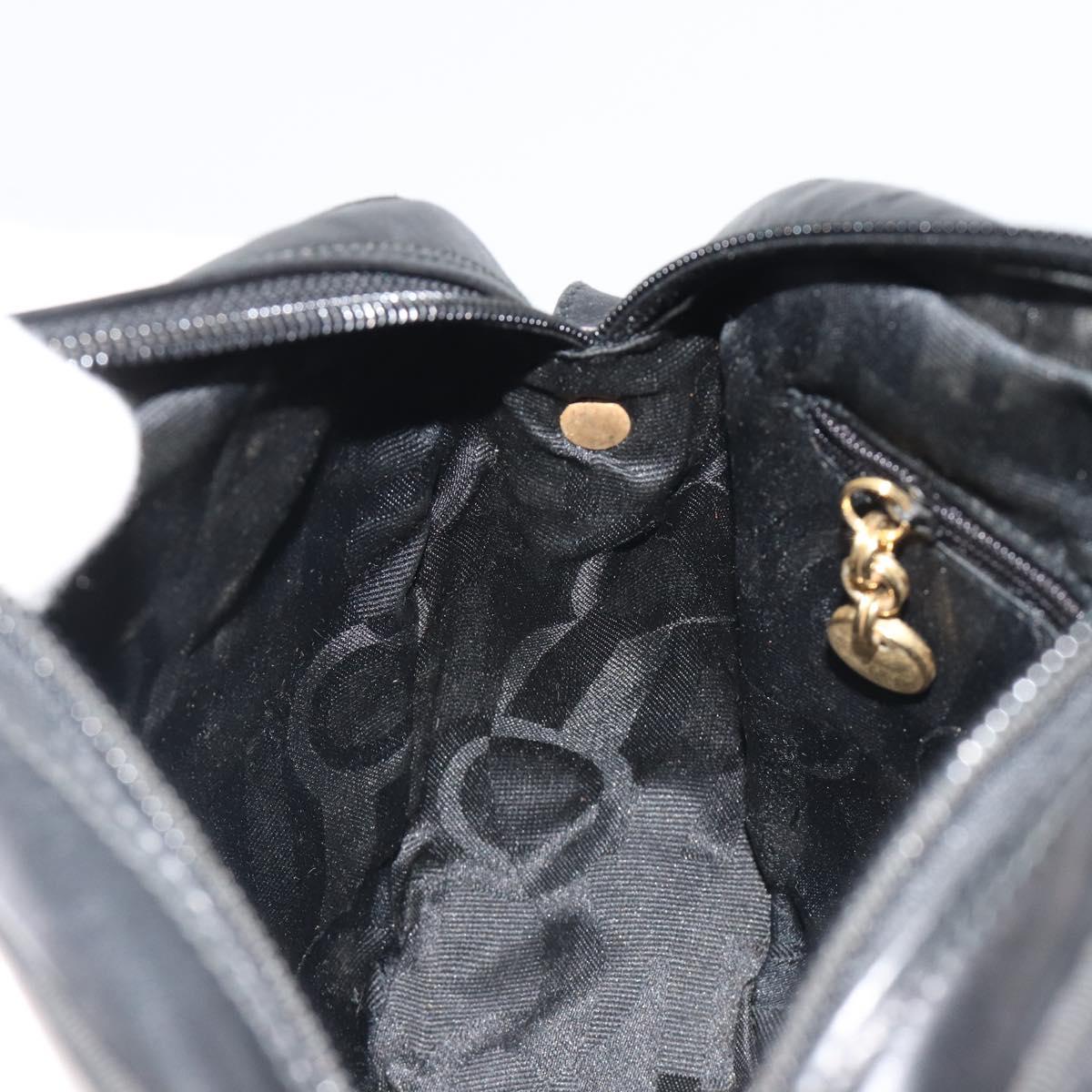Salvatore Ferragamo Vala Shoulder Bag Leather Black Gold Auth BA13992