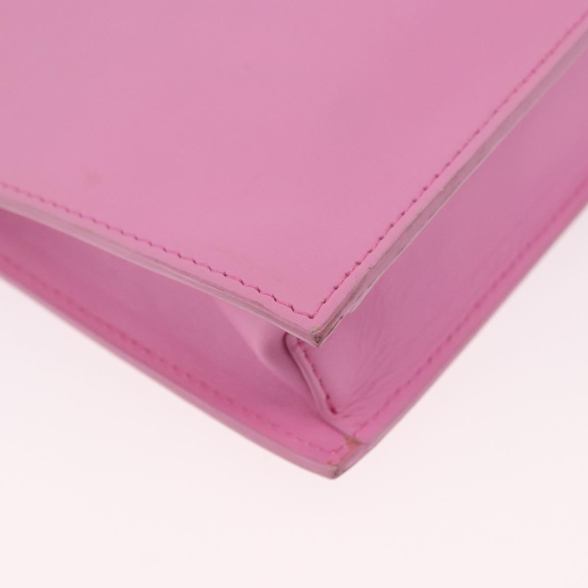 VERSACE Shoulder Bag Leather Pink Silver Auth BA13994A