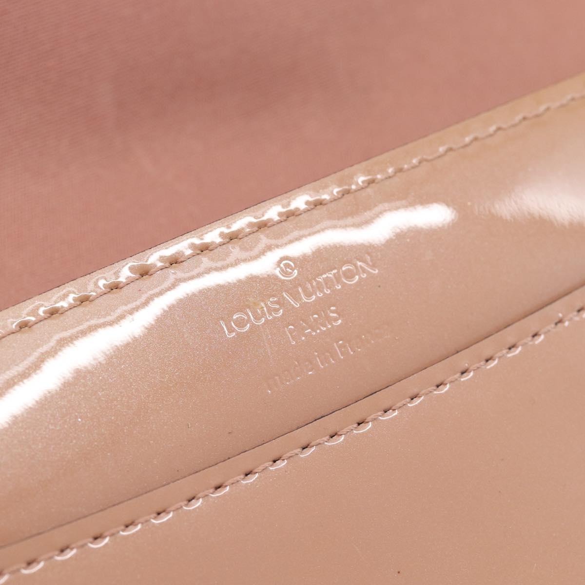 LOUIS VUITTON Vernis Pochette Louise EW Patent Beige M90198 LV Auth BA13996A