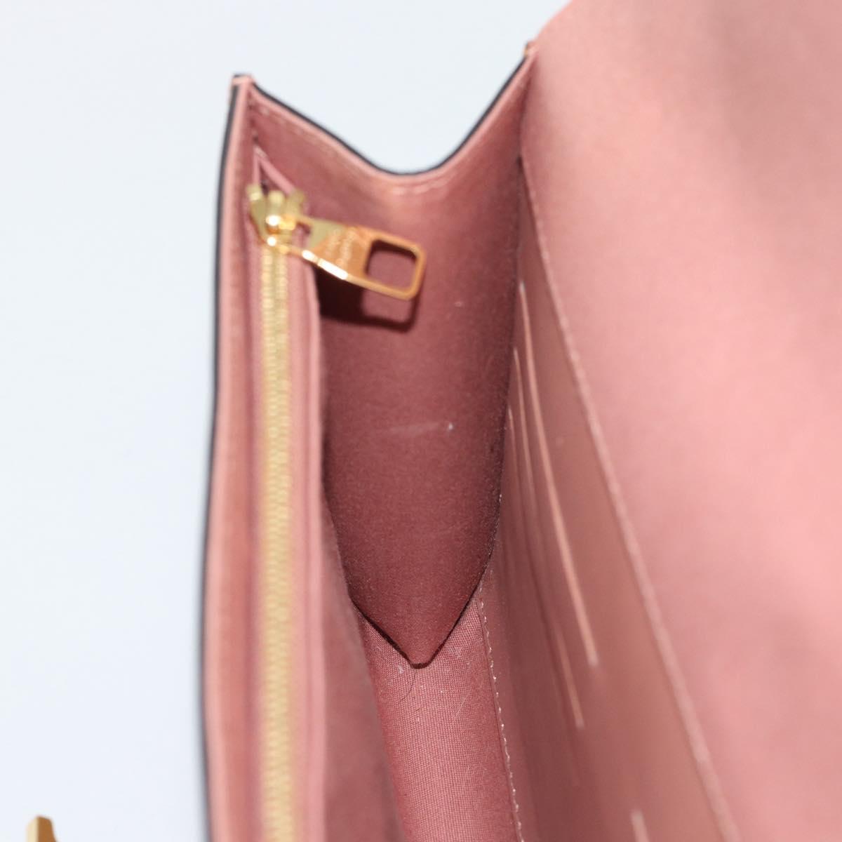 LOUIS VUITTON Vernis Pochette Louise EW Patent Beige M90198 LV Auth BA13996A