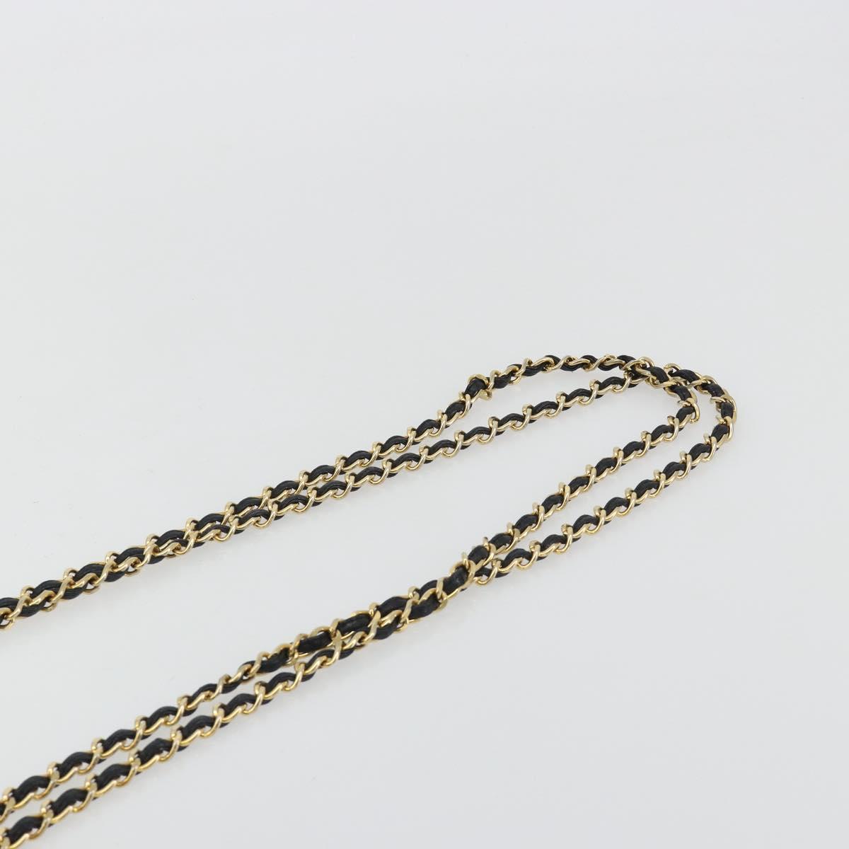 CHANEL Matelasse Chain Shoulder Bag Lamb Skin Black Gold CC Auth BA13997A
