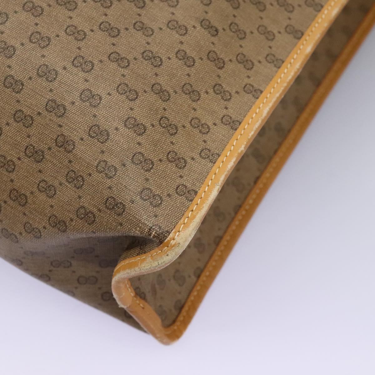 GUCCI Micro GG Supreme Tote Bag PVC Beige Gold Auth BA1400