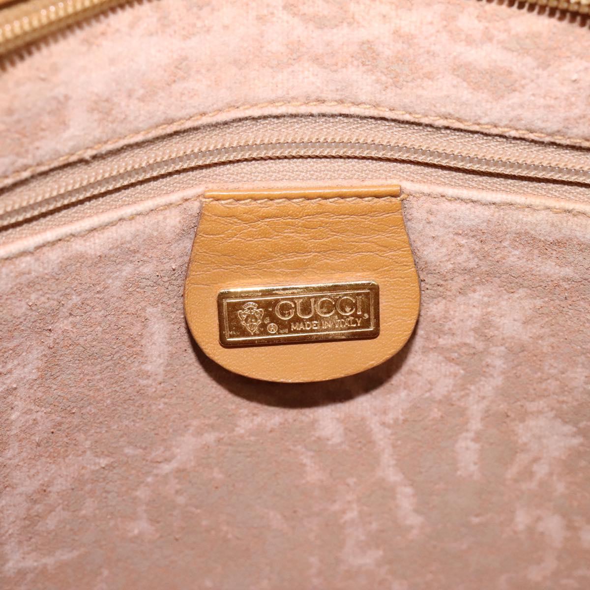 GUCCI Micro GG Supreme Tote Bag PVC Beige Gold Auth BA1400