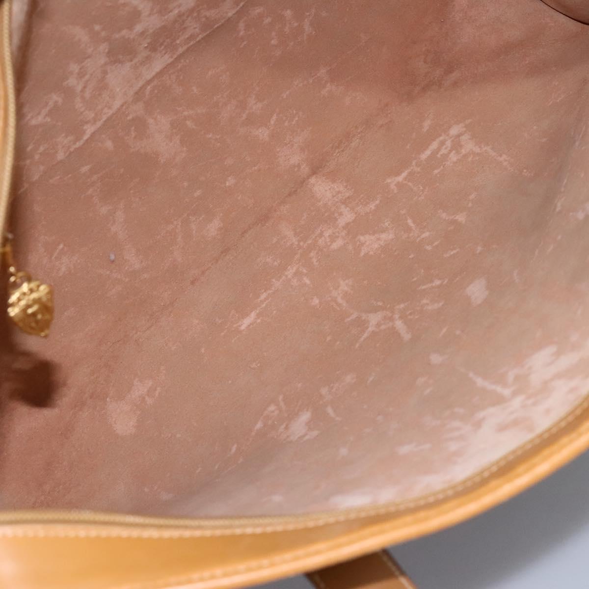 GUCCI Micro GG Supreme Tote Bag PVC Beige Gold Auth BA1400