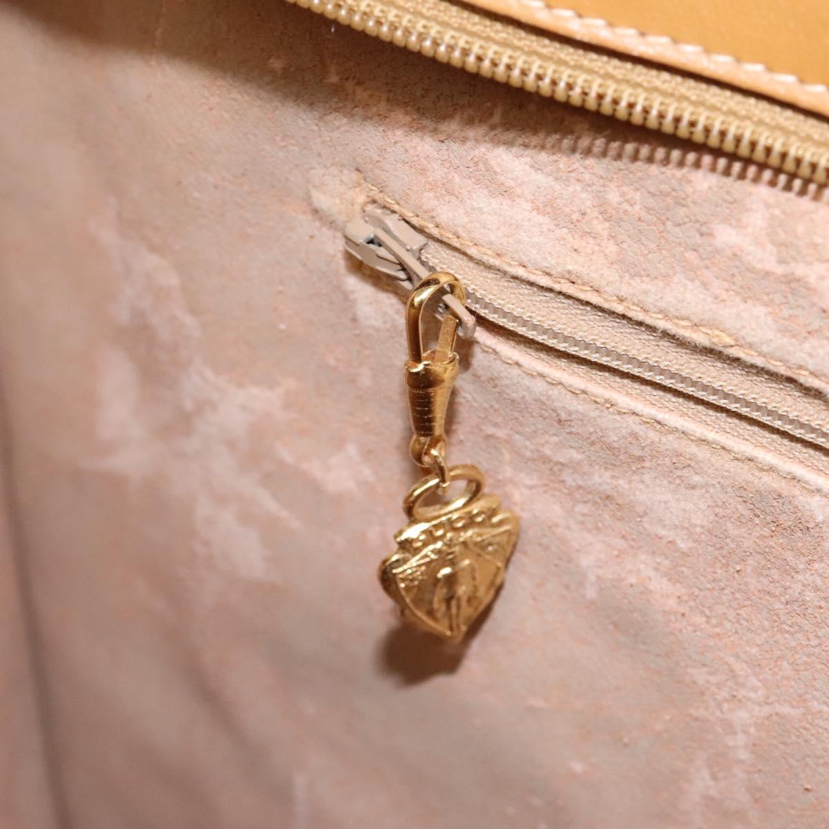 GUCCI Micro GG Supreme Tote Bag PVC Beige Gold Auth BA1400