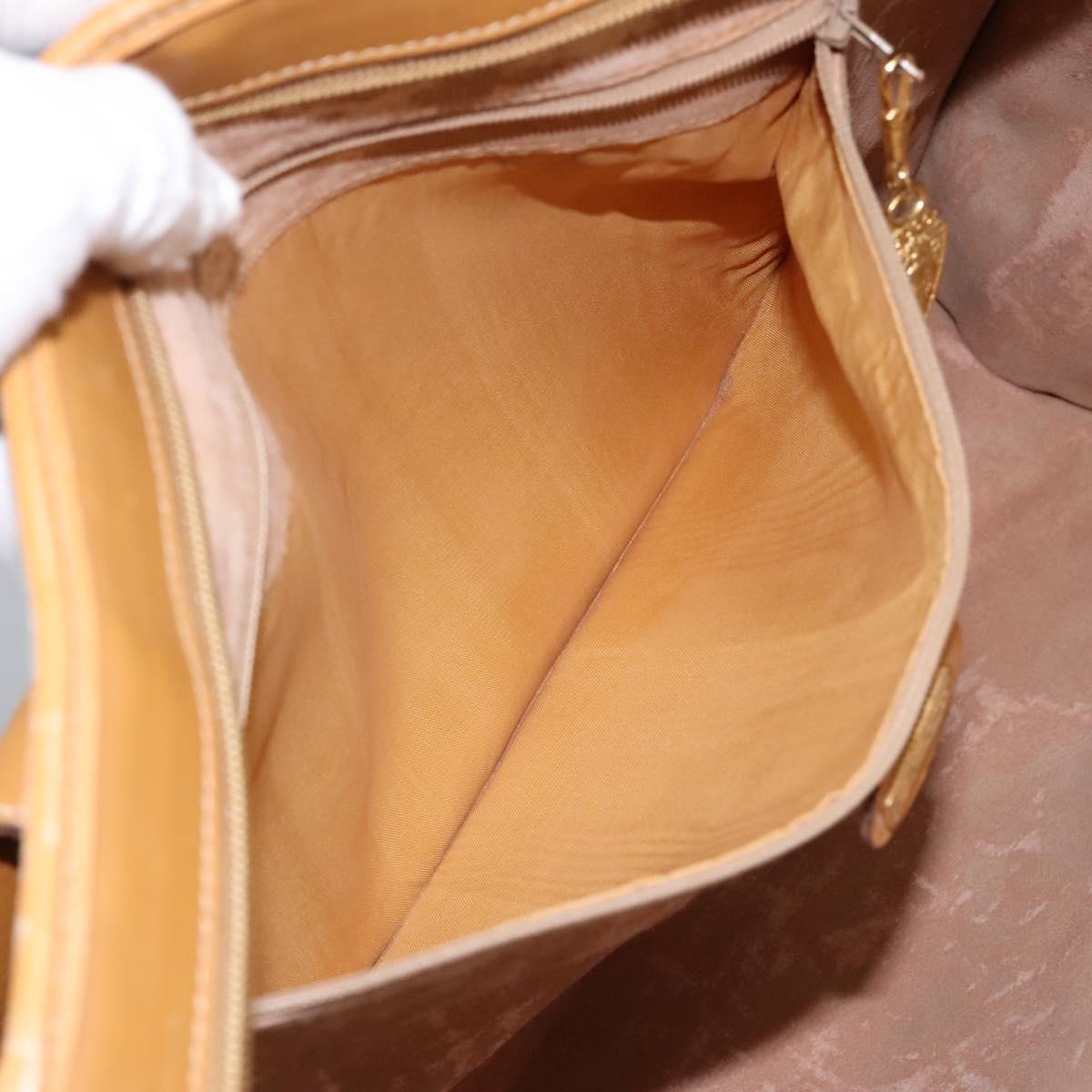 GUCCI Micro GG Supreme Tote Bag PVC Beige Gold Auth BA1400