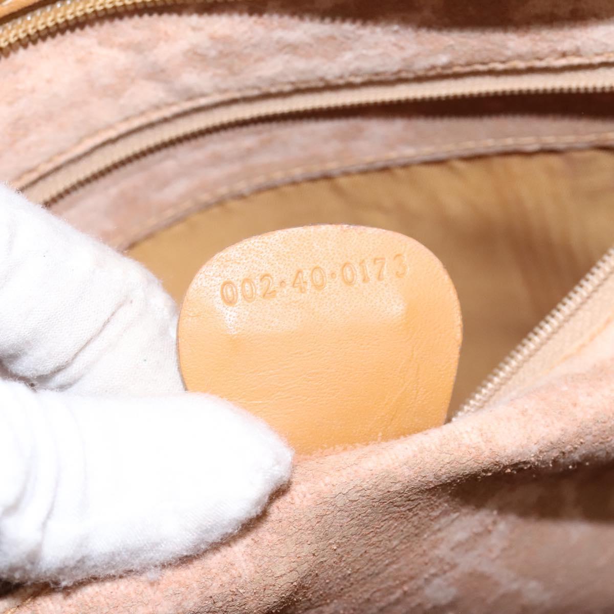 GUCCI Micro GG Supreme Tote Bag PVC Beige Gold Auth BA1400