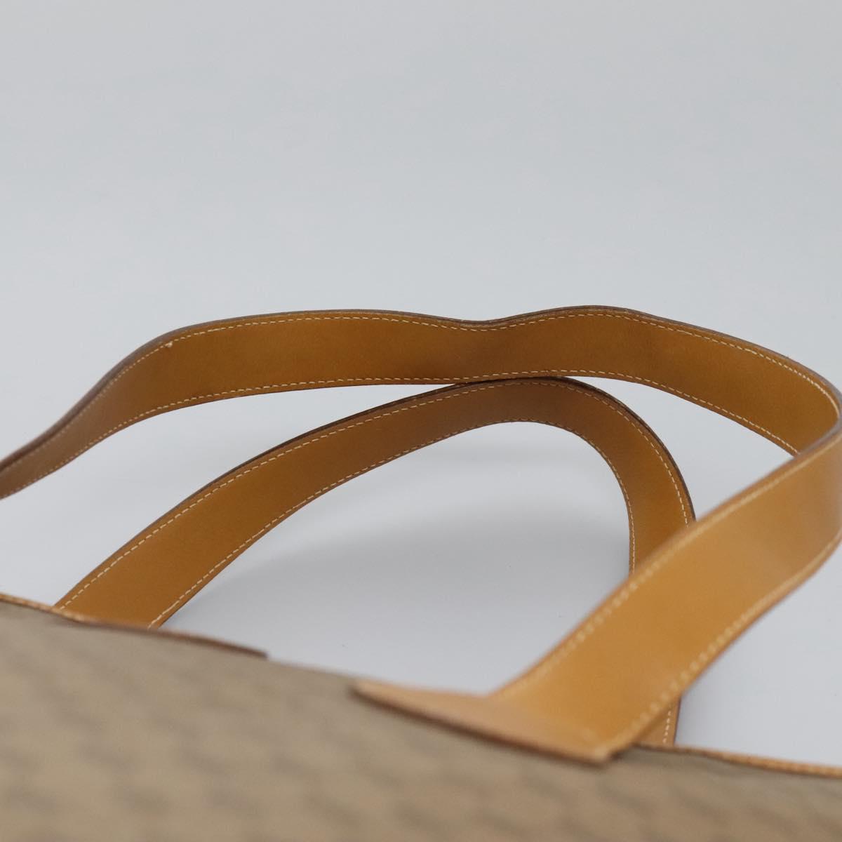 GUCCI Micro GG Supreme Tote Bag PVC Beige Gold Auth BA1400