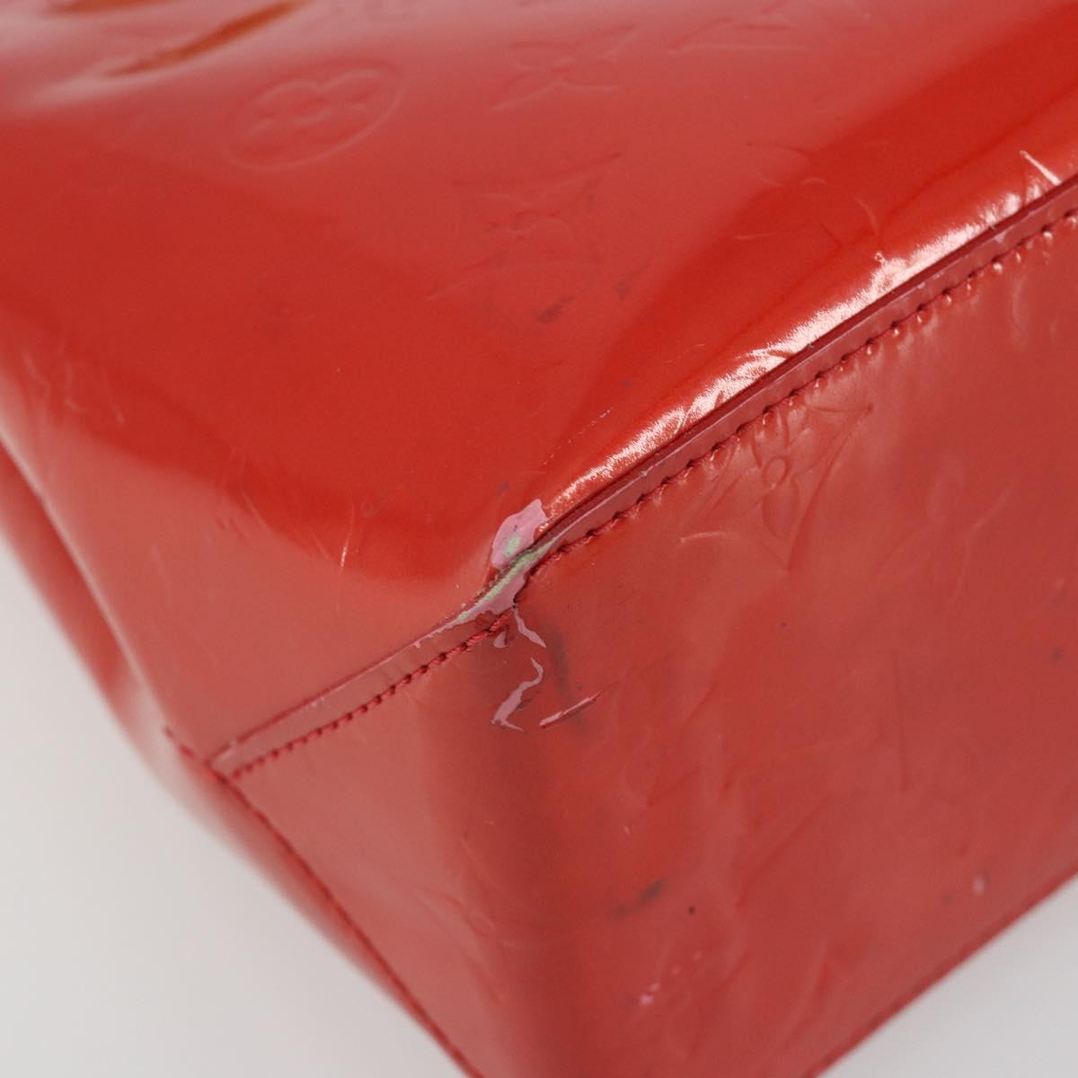 LOUIS VUITTON Monogram Vernis Reade PM Hand Bag Rouge M91088 LV Auth BA14001