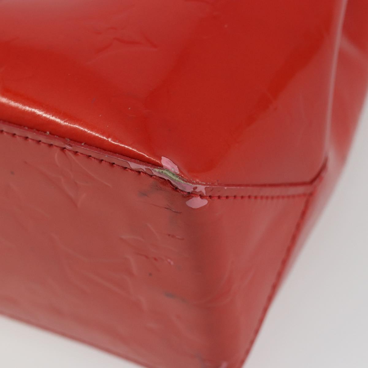 LOUIS VUITTON Monogram Vernis Reade PM Hand Bag Rouge M91088 LV Auth BA14001