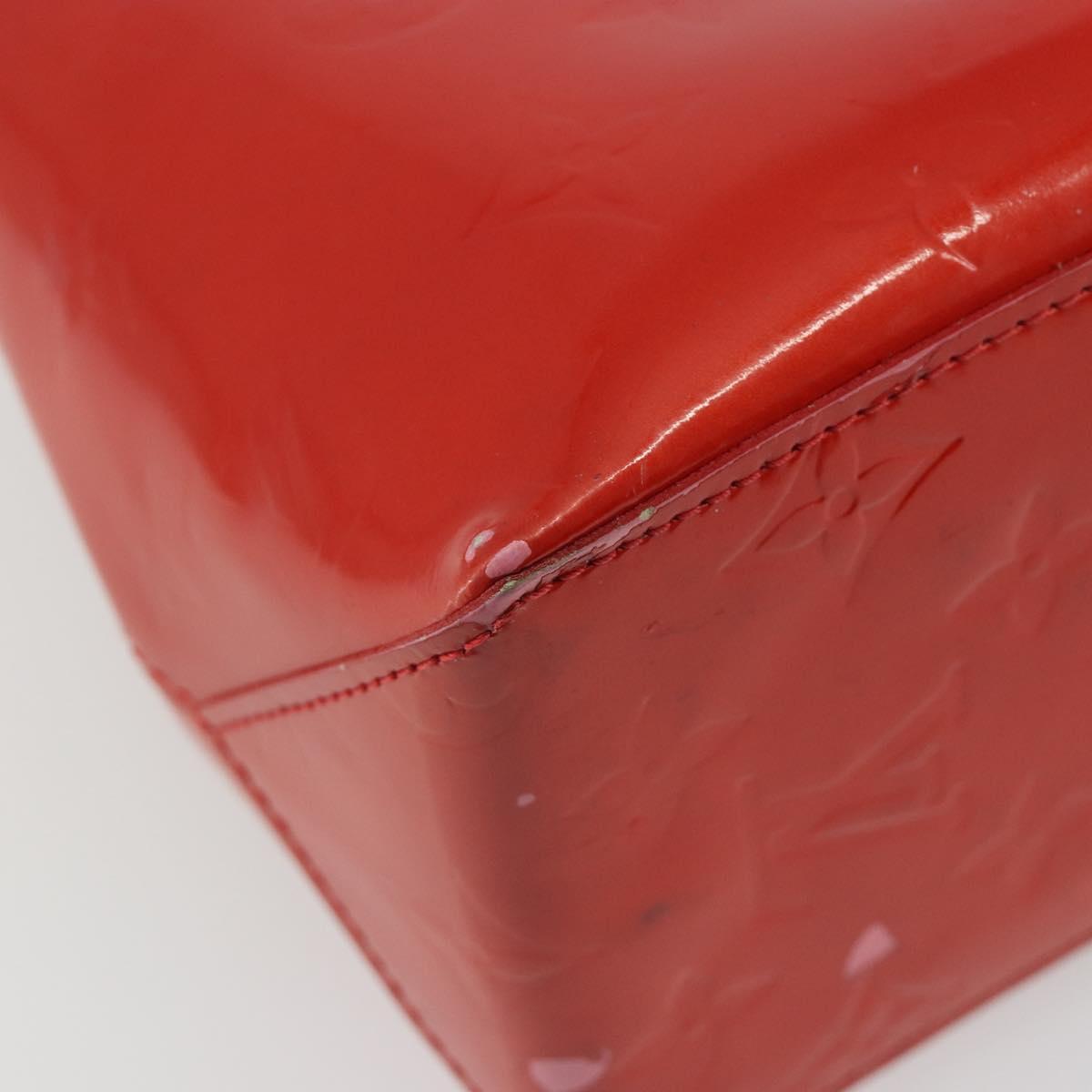 LOUIS VUITTON Monogram Vernis Reade PM Hand Bag Rouge M91088 LV Auth BA14001
