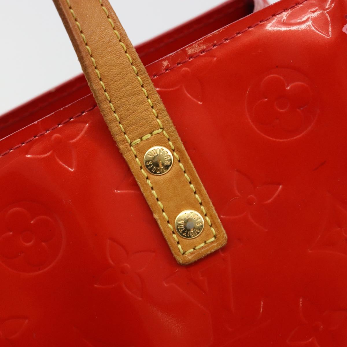 LOUIS VUITTON Monogram Vernis Reade PM Hand Bag Rouge M91088 LV Auth BA14001