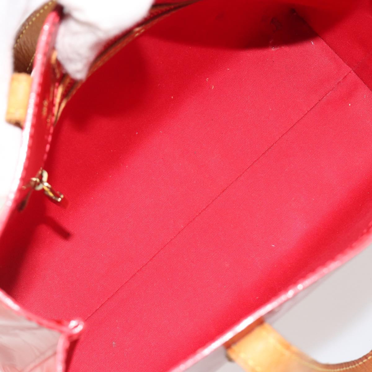 LOUIS VUITTON Monogram Vernis Reade PM Hand Bag Rouge M91088 LV Auth BA14001