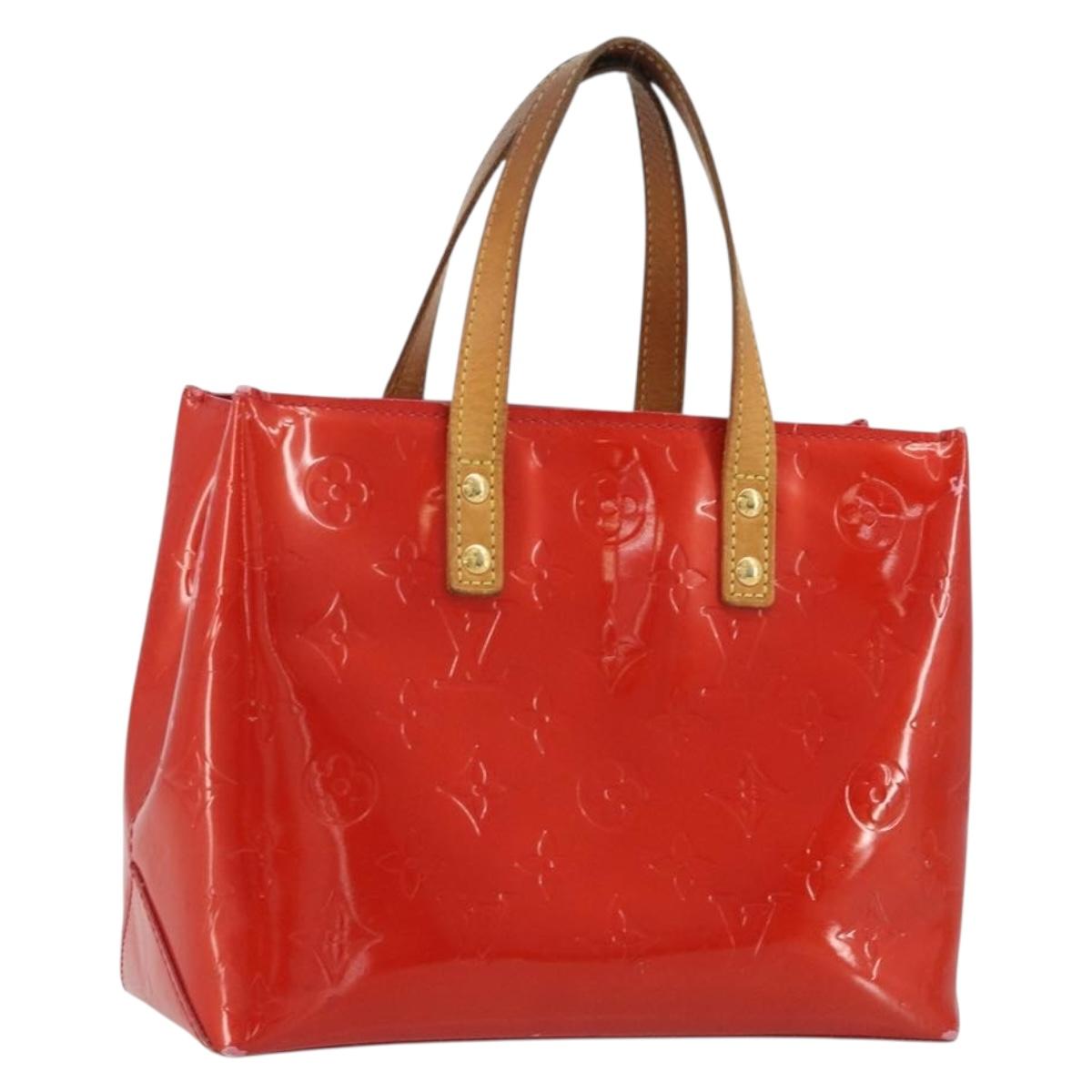 LOUIS VUITTON Monogram Vernis Reade PM Hand Bag Rouge M91088 LV Auth BA14001