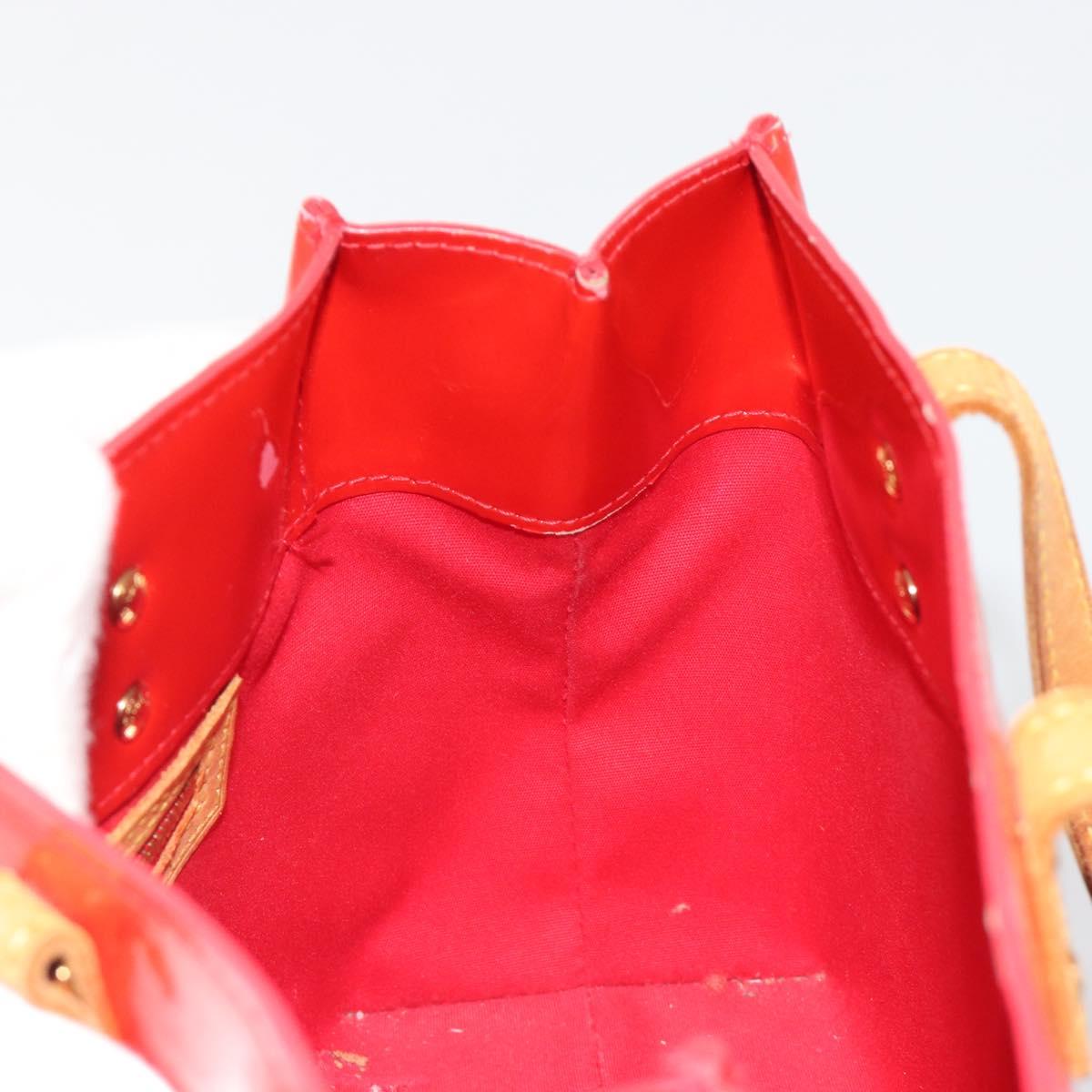 LOUIS VUITTON Monogram Vernis Reade PM Hand Bag Rouge M91088 LV Auth BA14001