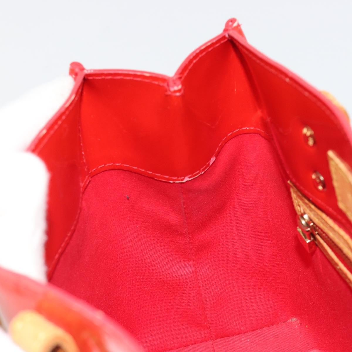 LOUIS VUITTON Monogram Vernis Reade PM Hand Bag Rouge M91088 LV Auth BA14001