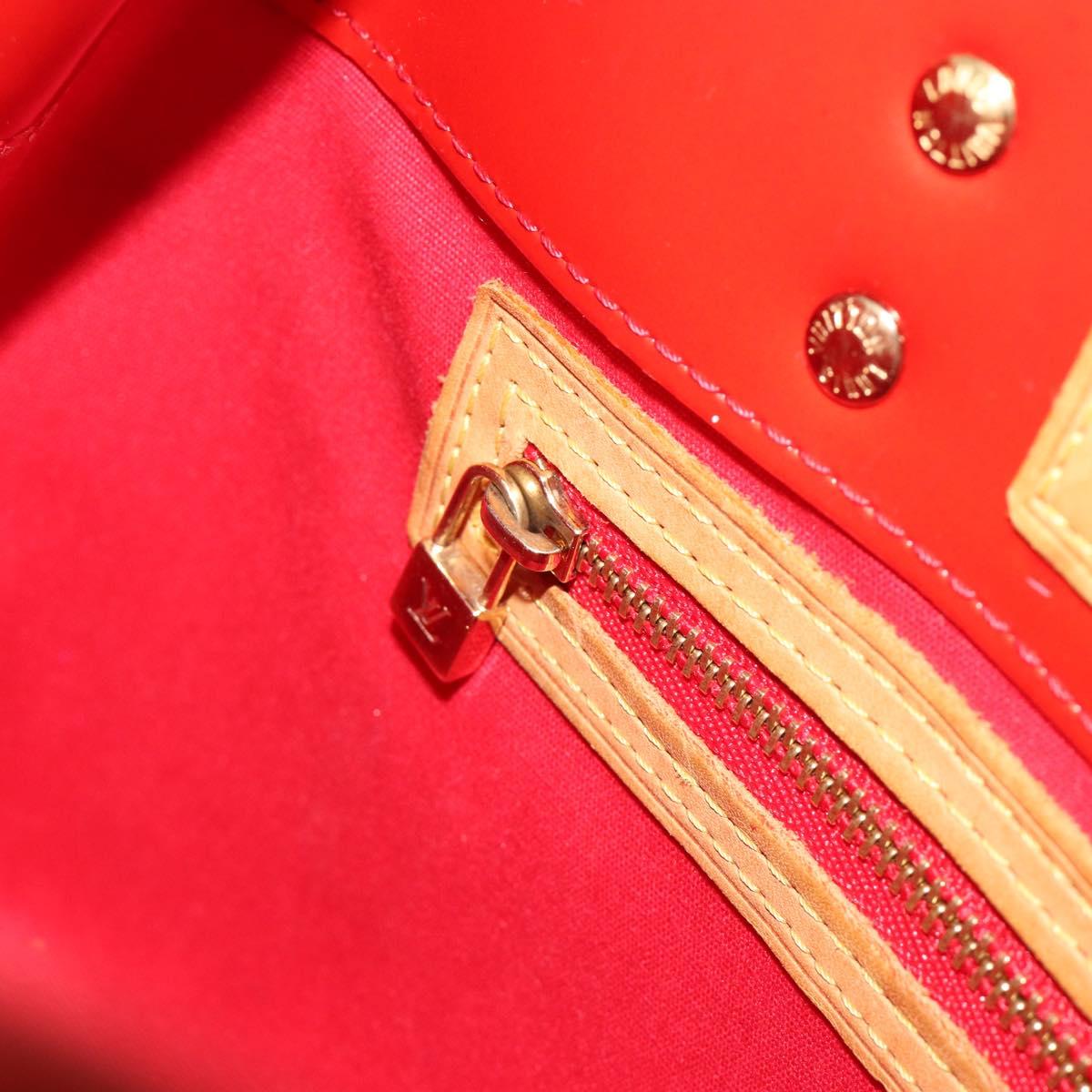 LOUIS VUITTON Monogram Vernis Reade PM Hand Bag Rouge M91088 LV Auth BA14001