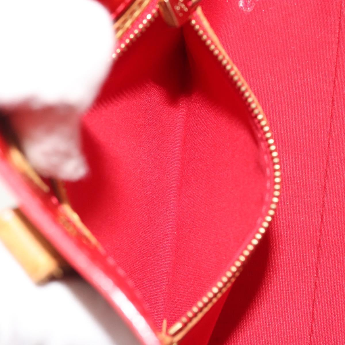 LOUIS VUITTON Monogram Vernis Reade PM Hand Bag Rouge M91088 LV Auth BA14001
