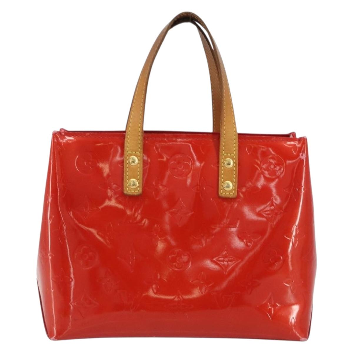 LOUIS VUITTON Monogram Vernis Reade PM Hand Bag Rouge M91088 LV Auth BA14001
