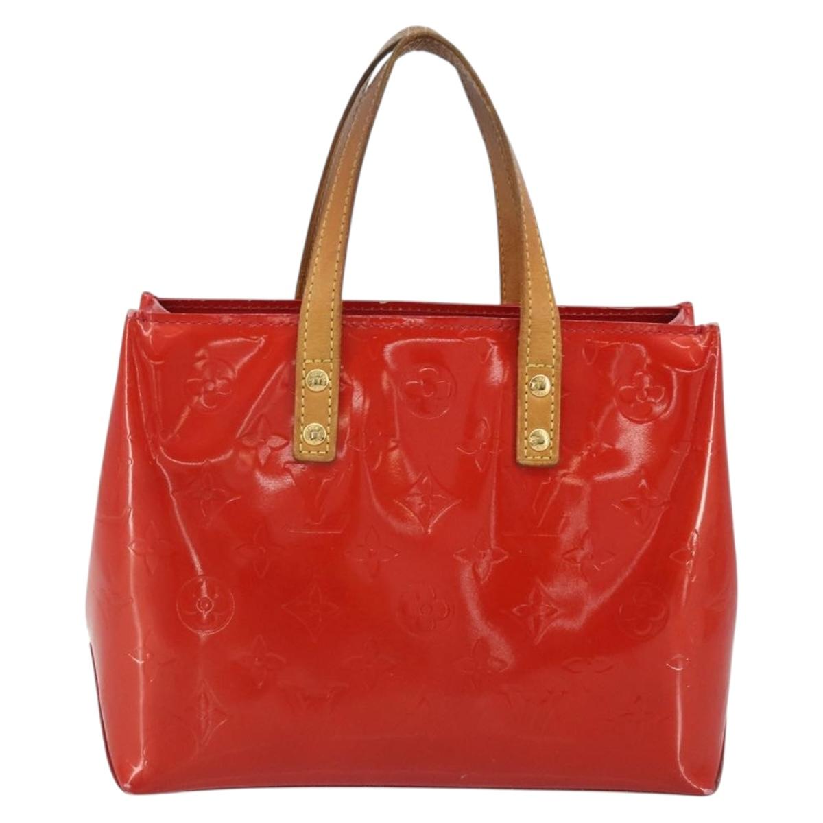 LOUIS VUITTON Monogram Vernis Reade PM Hand Bag Rouge M91088 LV Auth BA14001