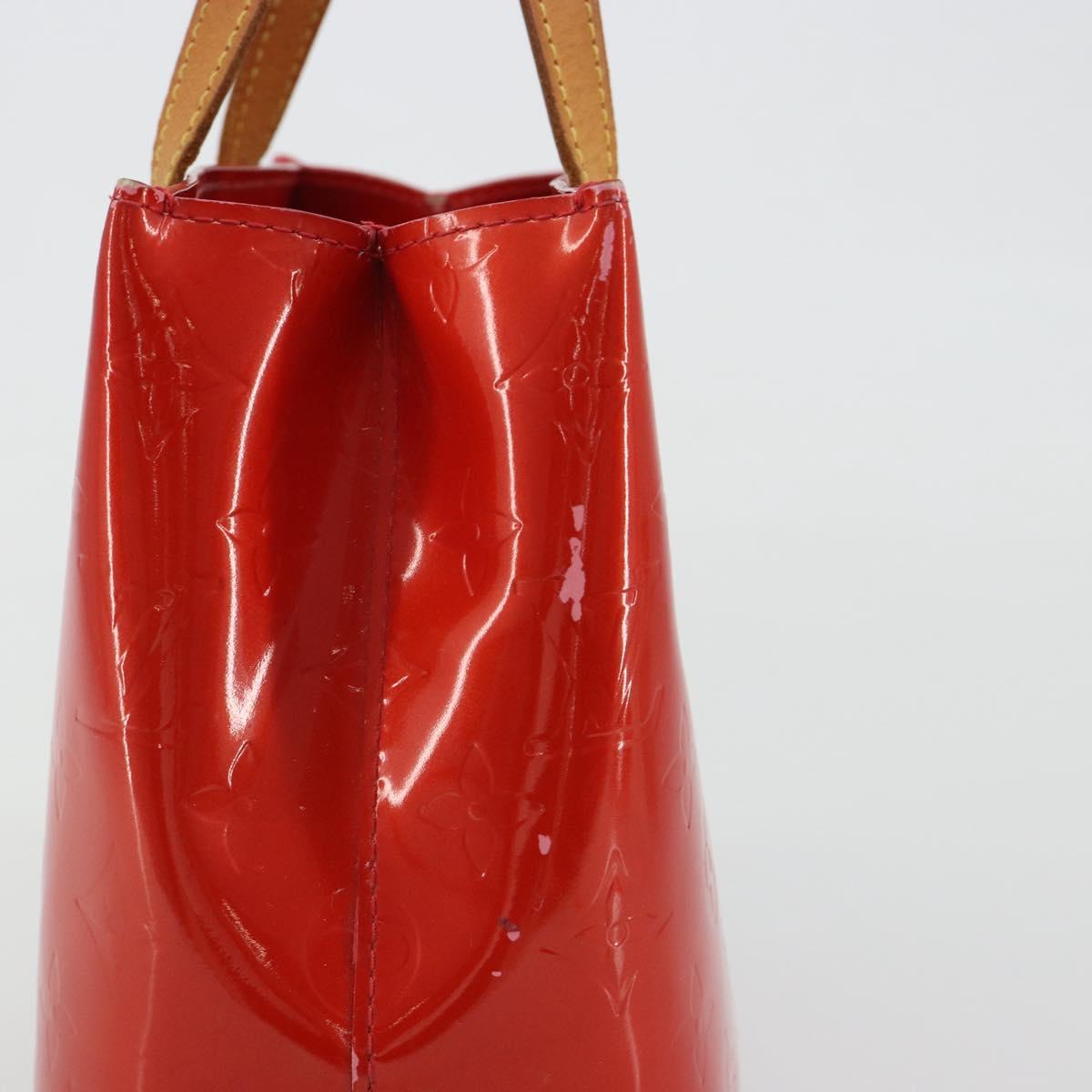 LOUIS VUITTON Monogram Vernis Reade PM Hand Bag Rouge M91088 LV Auth BA14001