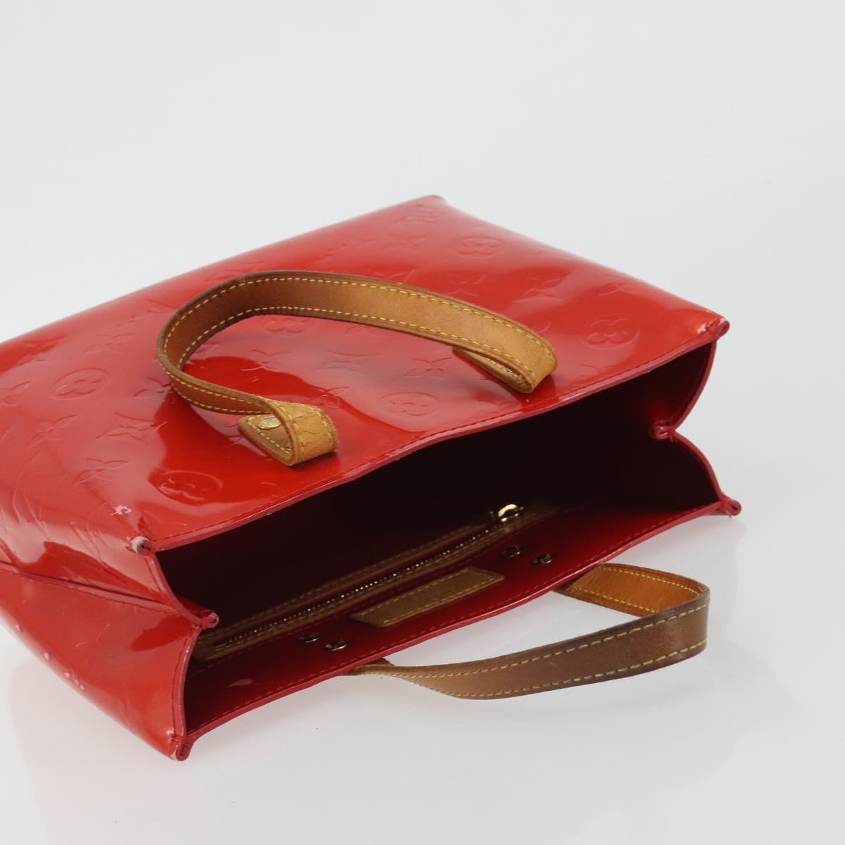 LOUIS VUITTON Monogram Vernis Reade PM Hand Bag Rouge M91088 LV Auth BA14001
