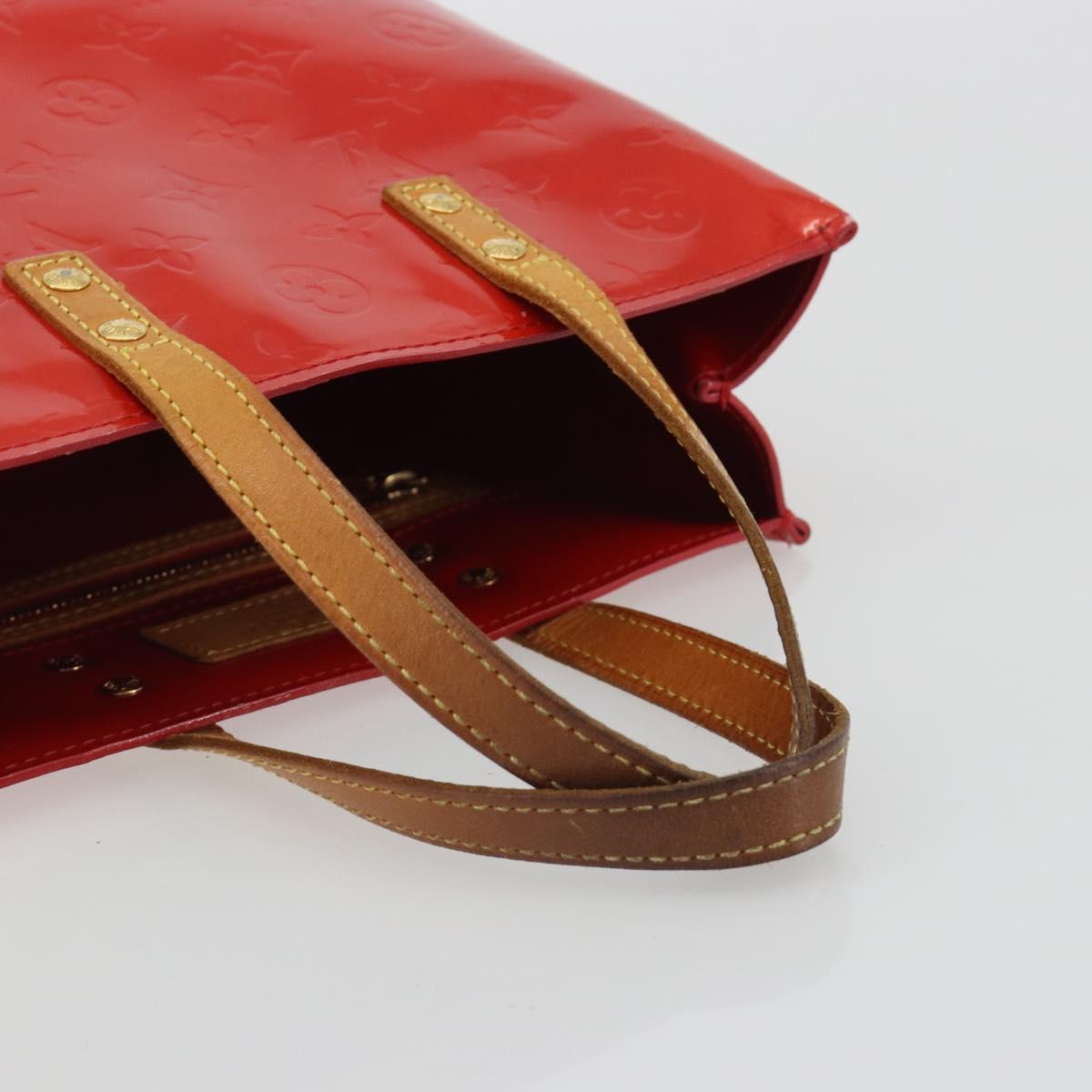 LOUIS VUITTON Monogram Vernis Reade PM Hand Bag Rouge M91088 LV Auth BA14001