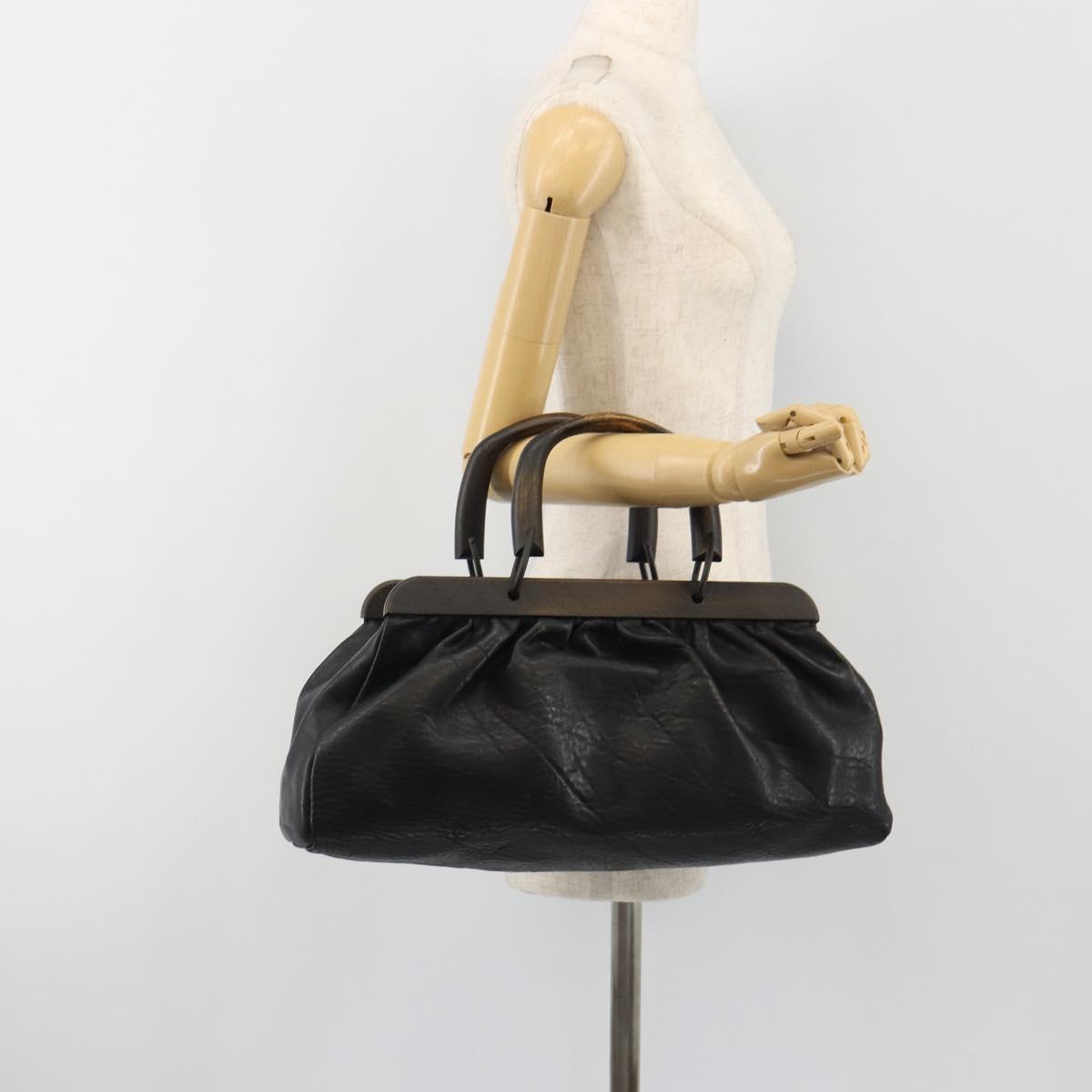 GUCCI Hand Bag Leather Black 105377 Auth BA14002A