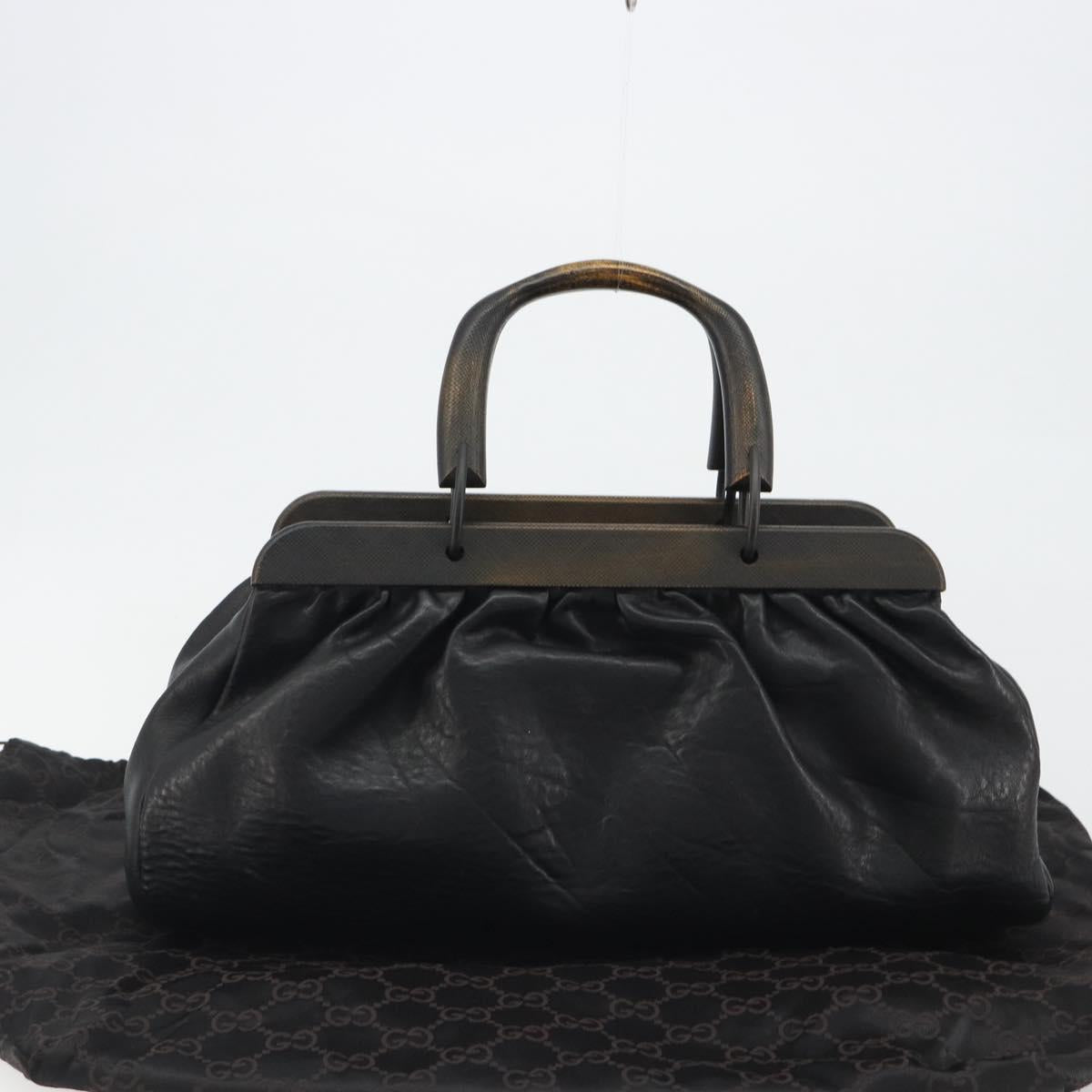 GUCCI Hand Bag Leather Black 105377 Auth BA14002A