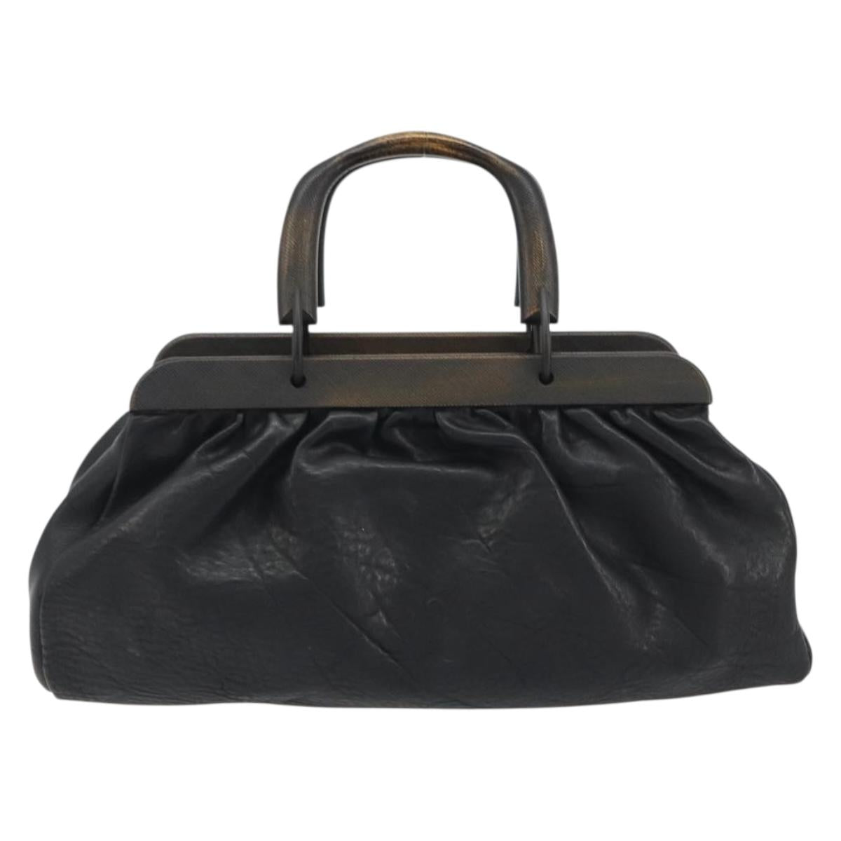 GUCCI Hand Bag Leather Black 105377 Auth BA14002A