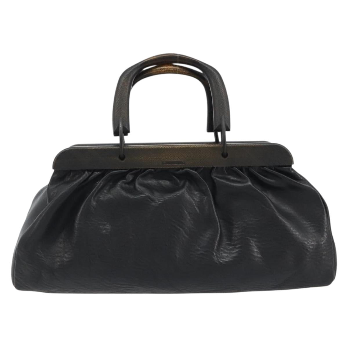 GUCCI Hand Bag Leather Black 105377 Auth BA14002A