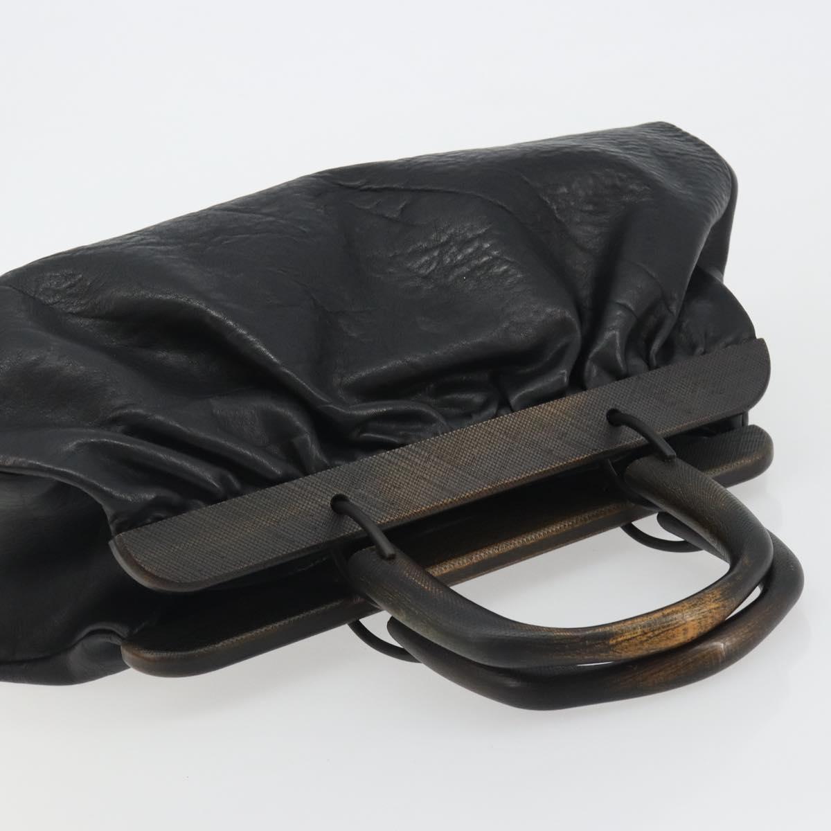GUCCI Hand Bag Leather Black 105377 Auth BA14002A