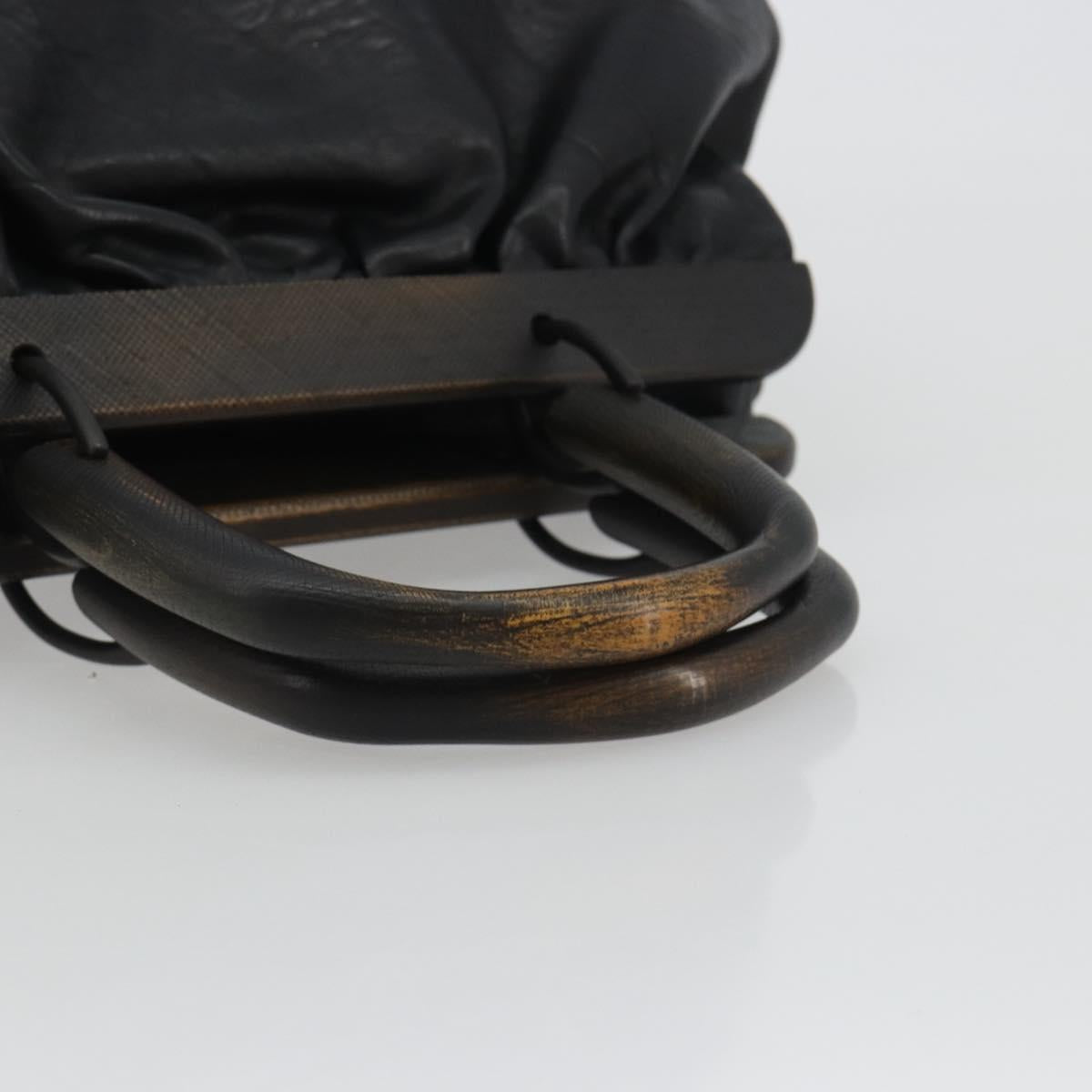 GUCCI Hand Bag Leather Black 105377 Auth BA14002A