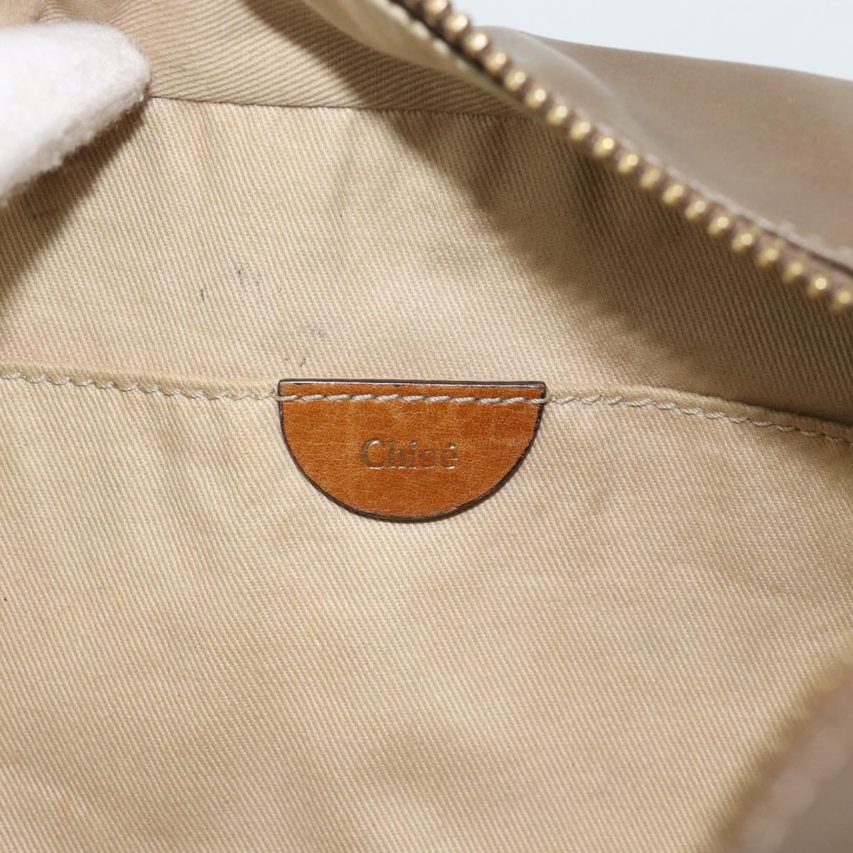 Chloe Shoulder Bag Leather Brown Gold Auth BA14006