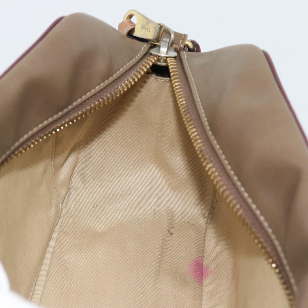 Chloe Shoulder Bag Leather Brown Gold Auth BA14006