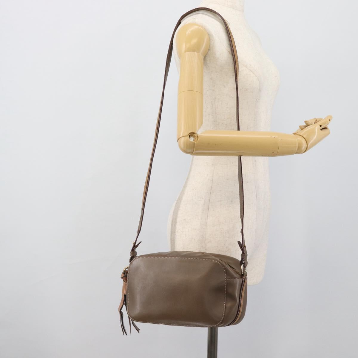 Chloe Shoulder Bag Leather Brown Gold Auth BA14006