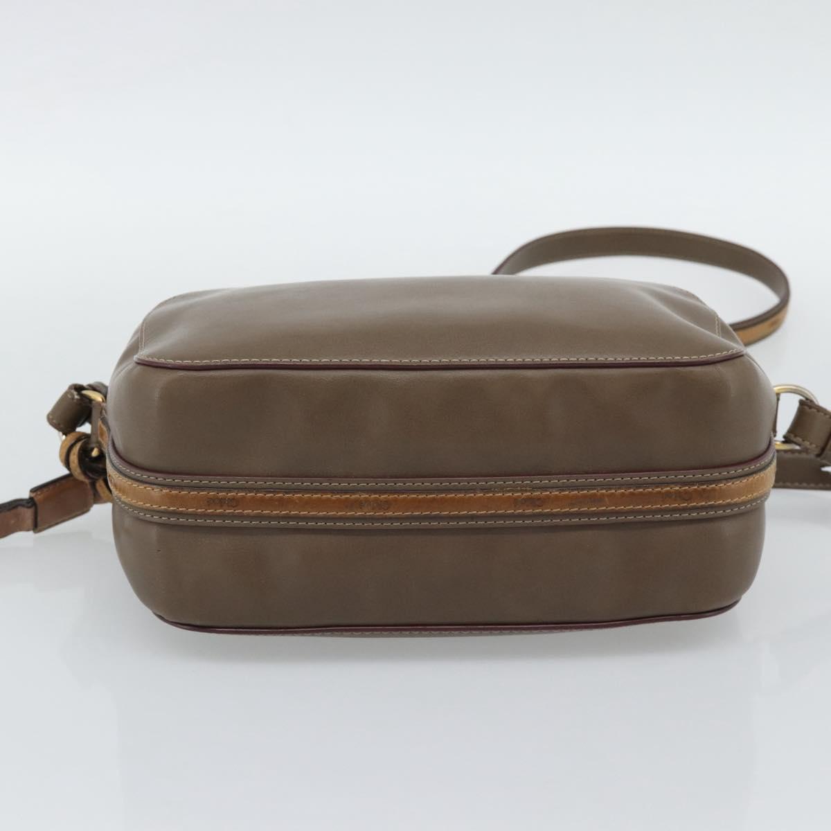 Chloe Shoulder Bag Leather Brown Gold Auth BA14006