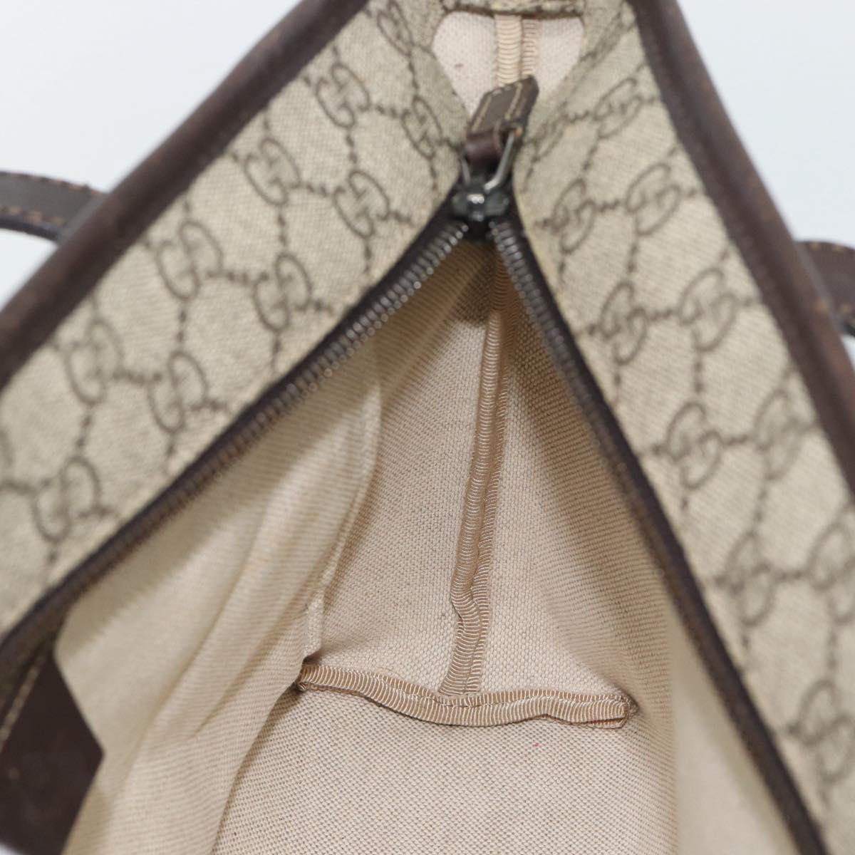 GUCCI GG Supreme Tote Bag PVC Leather Beige 211138 Auth BA14008